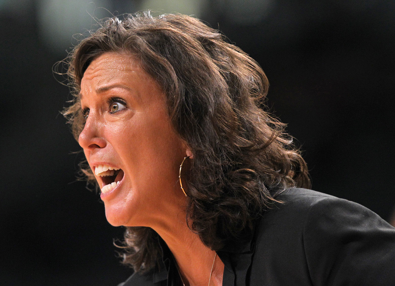 Georgia Tech Yellow Jackets head coach MaChelle Joseph yells instructions during 1st-half action against the Georgia Bulldogs in Atlanta, Georgia on Sunday, December 2, 2012.